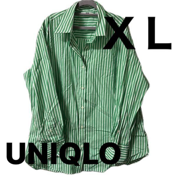 UNIQLO 美品 ストライプ 長袖シャツ トップス ストライプ柄 XL