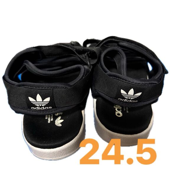 アディダス サンダル ブラック 6 中古 24.5 adidas