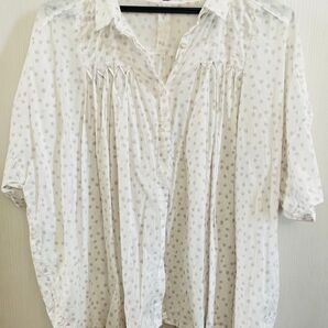 未使用 ノースオブジェクト 半袖ブラウス ブラウス シャツ ドット 水玉