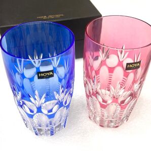 HOYA CRYSTAL 切子 グラス 2個セット 新品未使用