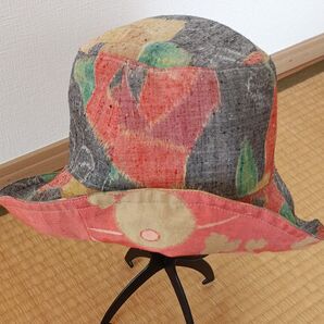 ハンドメイド帽子 リバーシブル帽子 約57.5センチ