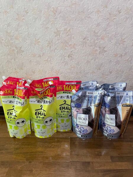 イロカ 1200ml 柔軟剤 エマール 1400ml 詰め替え 大容量 ピュアフロージア おしゃれ着用 洗濯洗剤