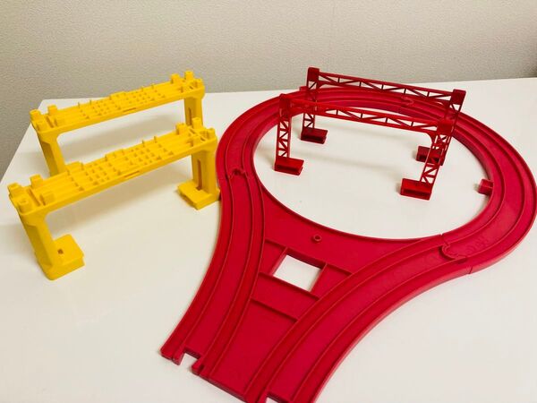 プラレール Uターンレール 複線橋脚 架線柱
