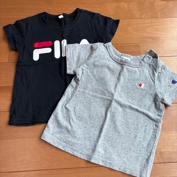 90cm、2着セット、チャンピョン、フィラ、Tシャツ、子供服、キッズ服、ベビー服