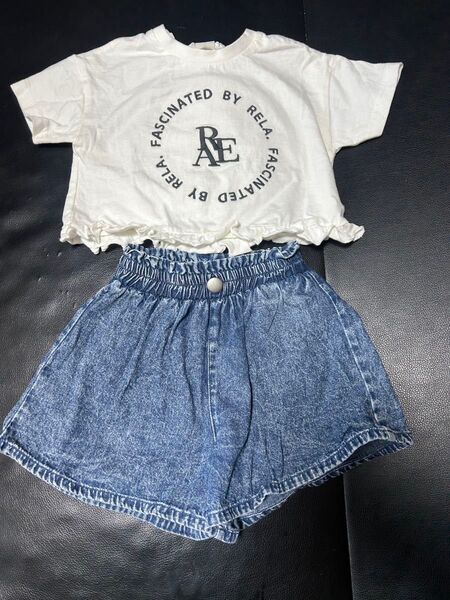 女の子 夏服 Tシャツ、デニムショーパン セット