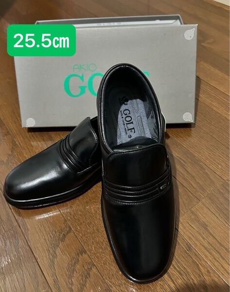 AKIO GOLF 紳士靴 ビジネスシューズ ブラック 25.5㎝ 3E