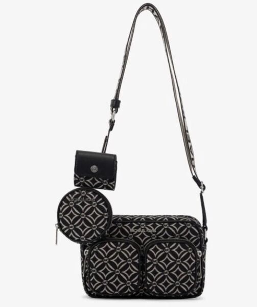 【新品】マイケルコース カバン ショルダーバック JET SET ITEM ロゴ ジャカード クロスボディ ウィズ テックアタッチ