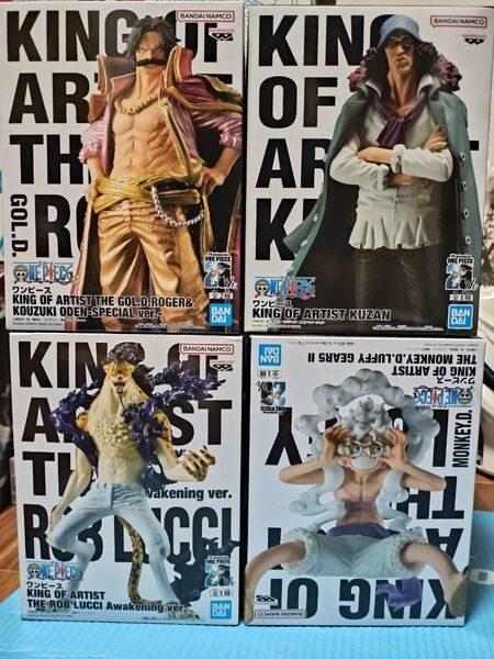 4個セット フィギュア ワンピース ニカ ロブルッチ ロジャー クザン KING OF ARTIST