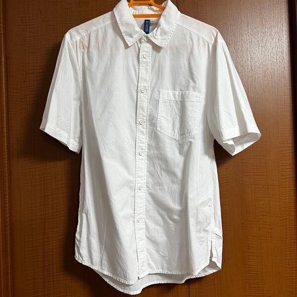 DIVIDED H&M 半袖シャツ ホワイト XS S M ボタンダウン エイチアンドエム 新品購入 ワンオーナー
