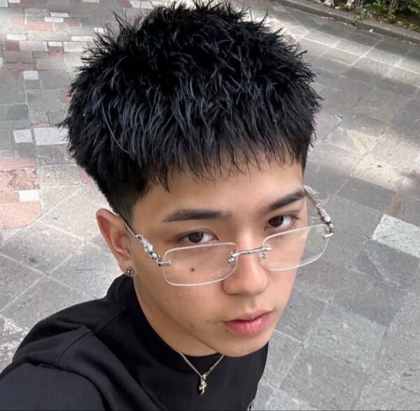 リムレス クリア メガネ 伊達眼鏡 ヒョウ付き ジャガー y2k 90s 韓国