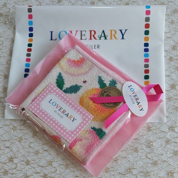 フェイラーハンカチ LOVERARY ピーチドット