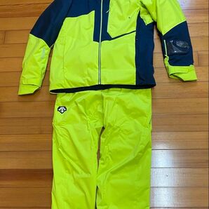 DESCENTE スキーウェア 上下セット イエロー/ネイビー