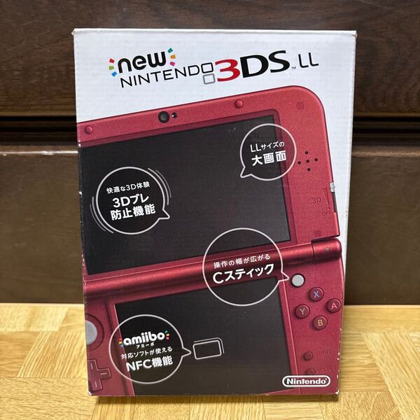 【中古】Newニンテンドー3DS LL メタリックレッド 動作品