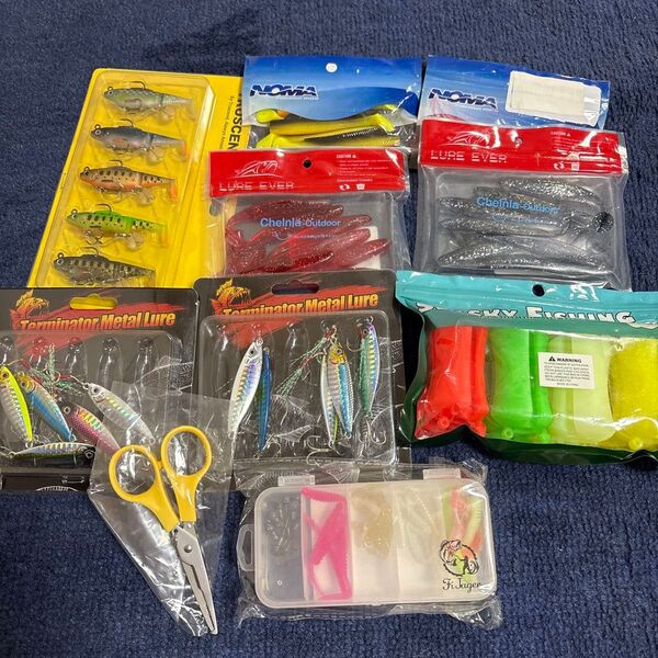 ルアー まとめ売り釣り竿グリップ ハサミ 10点セット 新品未開封品