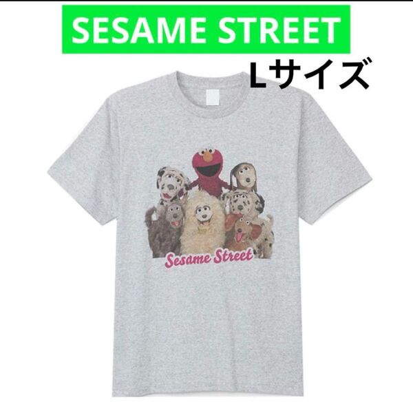希少レア セサミストリート エルモ 犬 Tシャツ Lサイズ グレー ユニセックス L 半袖
