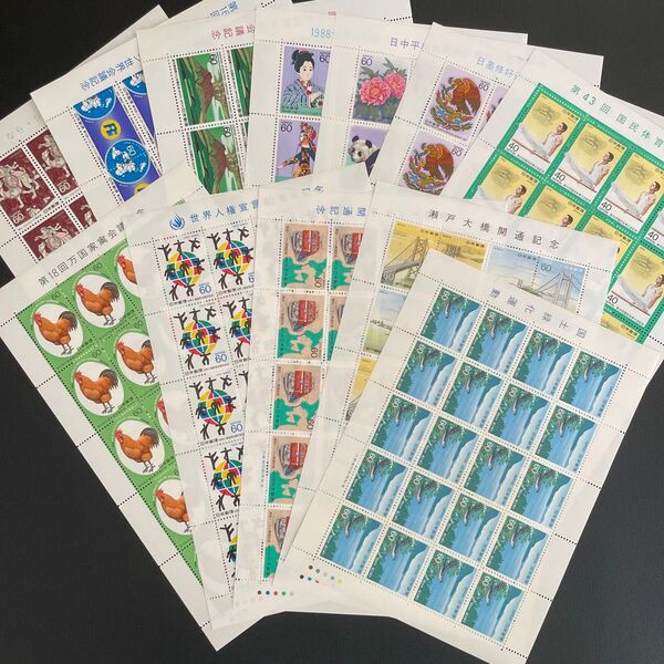 記念切手 未使用 額面総額14,000円 各種記念 1988年版 12シート