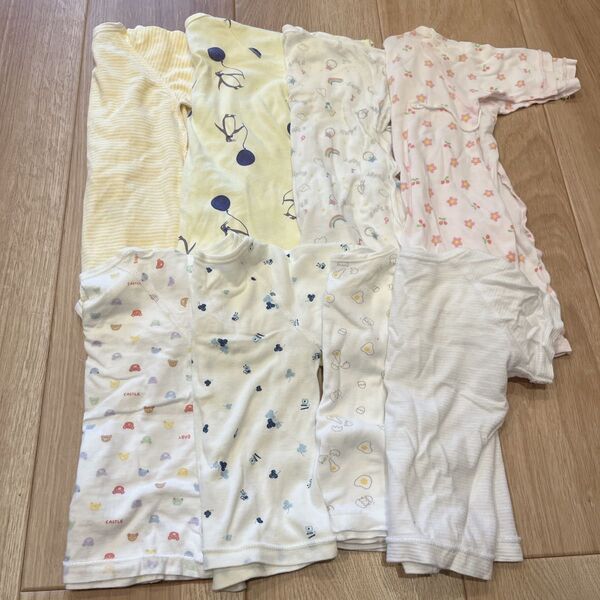 【8枚セット】 短肌着+コンビ肌着 新生児用
