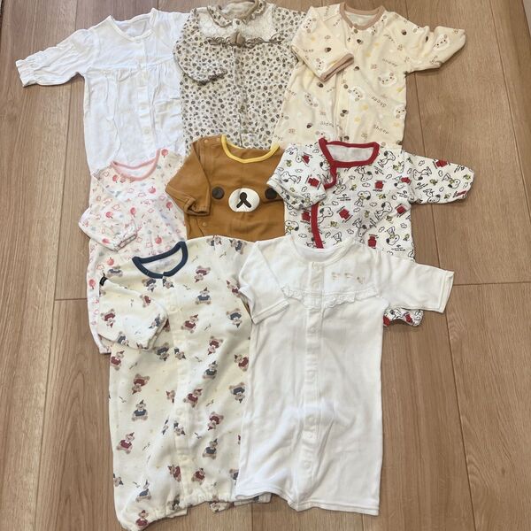 【8点セット】長袖 ロンパース 新生児〜70cm アカチャンホンポ 西松屋