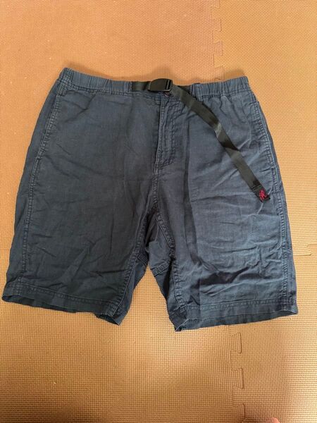 グラミチ ショートパンツ M ネイビー 麻55%綿45%ハーフパンツ GRAMICCI