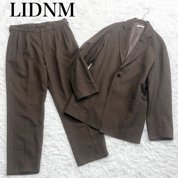 LIDNM リドム メンズ セットアップ スーツ ジャケット パンツ カジュアル リラックス モード ビジネス L