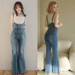 andmary Heart hip denim allinone