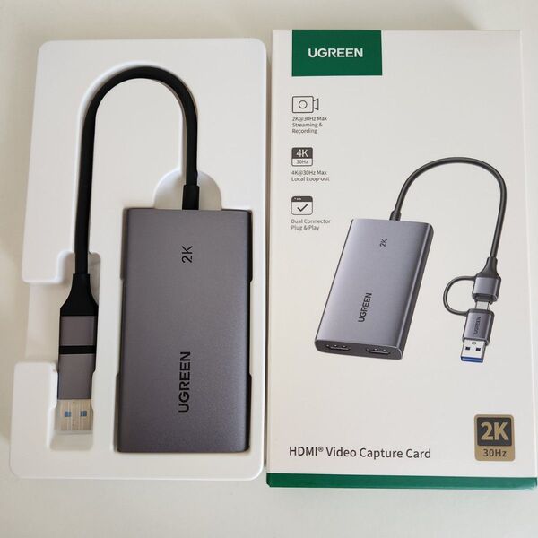 UGREEN HDMI キャプチャカード パススルー機能 USB 3.0 CM726