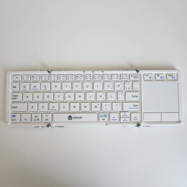 iClever 折りたたみ式キーボード Bluetooth ワイヤレス ホワイト IC-BK08