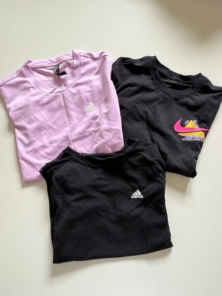 【レディース】Tシャツ3枚セット★M size /adidas / NIKE スポーツ ジムウェア マラソン エアロビ ヨガ
