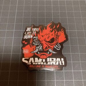 防水ステッカー 鬼 SAMURAI サイバーパンク 赤 BURN