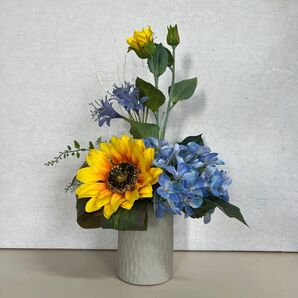 ひまわりと紫陽花のアレンジメント アーティフィシャルフラワー