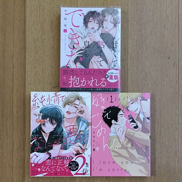 BLコミック 甘くて熱くて息もできない 1 他 3冊セット