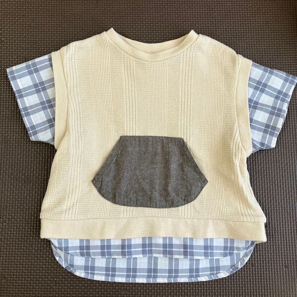 アプレレクール apres les cours Tシャツ おしゃれ着 トップス 半袖 夏服 秋服 チェック柄