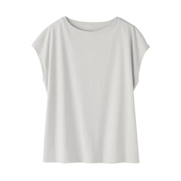 無印良品 天竺編みフレンチスリーブTシャツX XLライトグレー