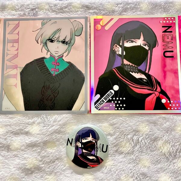 BLEACH WORLD 色紙 缶バッジ 護廷高校&白砂女子ver. Klub Outside selection ver. ネム