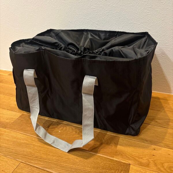 【新品未使用】レジカゴバッグ エコバッグ 保冷 無地 黒 シンプル 折りたたみ バッグ コンパクト