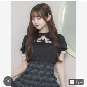 pium コットンレースフリルドーリーブラウス