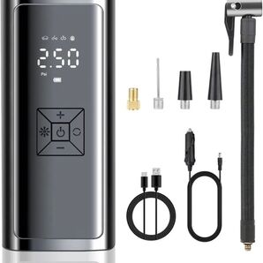 エアーポンプ 電動 空気入れ 6000mAh エアコンプレッサー 充電式 無線 150PSI 多機能 自動停止 自動車