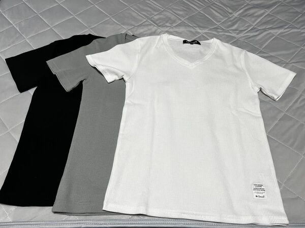 cavaria サーマルニットVネックTシャツ サイズ44(M) 3色まとめセット 美品 Tシャツ カットソー