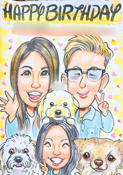 プレゼント似顔絵オーダー受付中!!!ウェディング・誕生日・還暦