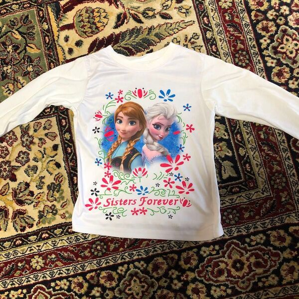 女の子Tシャツ アナ&雪の女王プリント キッズ服100㎝長袖