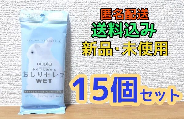 【15個セット】王子ネピア トイレに流せるおしりセレブWET お出かけ用12枚入りウェットティッシュ 日本製