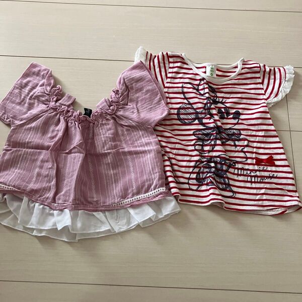 子供服 ベビー服 トップス 2点セット 90 夏服 ディズニー 半袖Tシャツ 女の子 半袖 キッズ