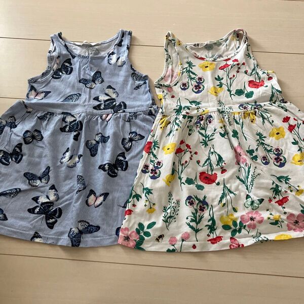 H&M ノースリーブワンピース 2点セット 女の子 夏服90 花柄