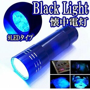 【ブラック ライト 紫外線 LED】+【懐中電灯ブラック】セット(両方電池付き)