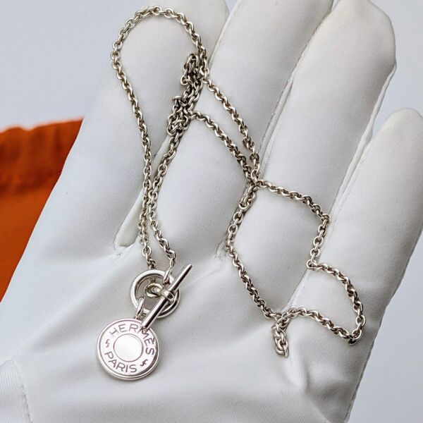 美品 エルメス セリエ クルードセル アミュレット ネックレス シルバー 925