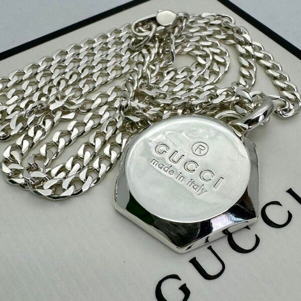 D836 極美品 GUCCI グッチ ヘキサゴン ペンダントトップ シルバー