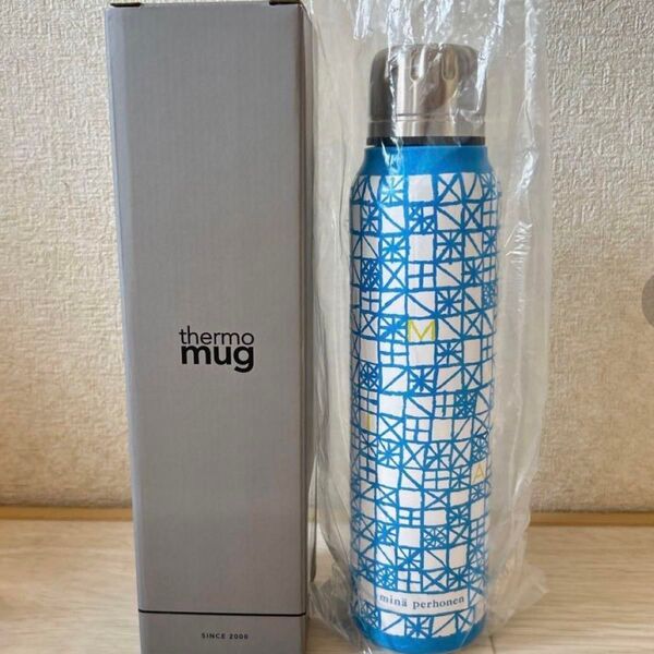 ミナペルホネン サーモマグ デザインボトル 500ml 青