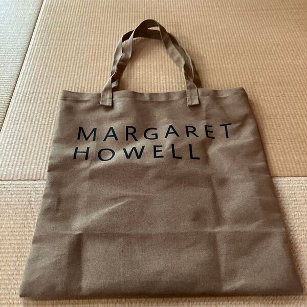 MARGARET HOWELL ロゴ入りトートバッグ ブラウン