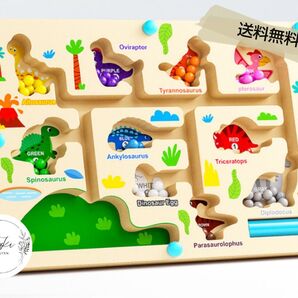 【新品未使用品】知育玩具 マグネットボード恐竜モンテッソーリ色分け怪獣きょうりゅう
