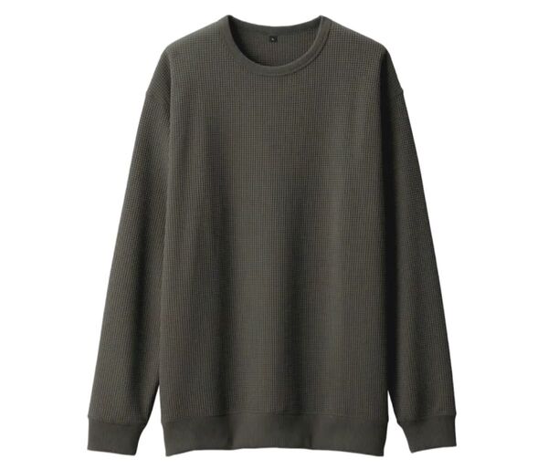 【美品】UVカット乾きやすいワッフルクルーネック長袖Tシャツ S